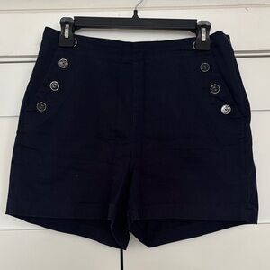 a new day Navy Button-Accent High Waist Shorts